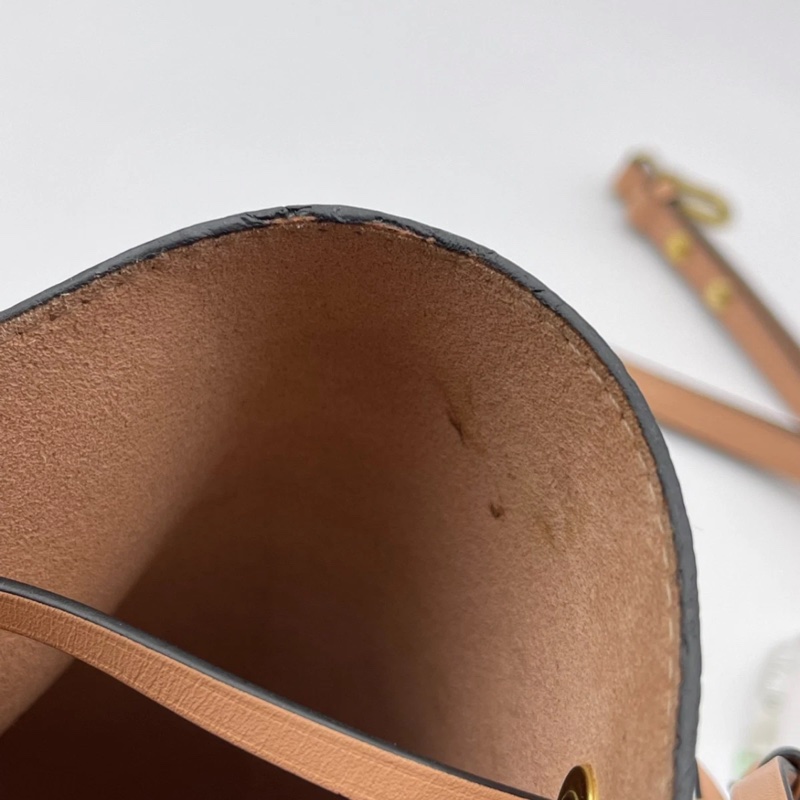 Lv 路易威登 NéoNoé 粉紅色襯裡 Damier 水桶包 棕色帆布-10