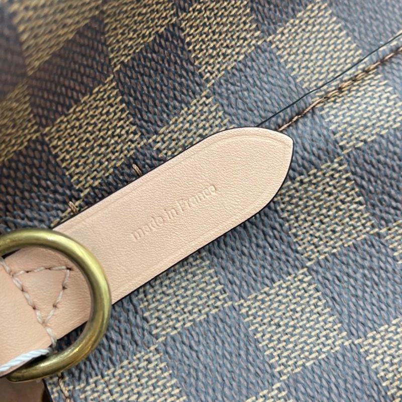 Lv 路易威登 NéoNoé 粉紅色襯裡 Damier 水桶包 棕色帆布-12