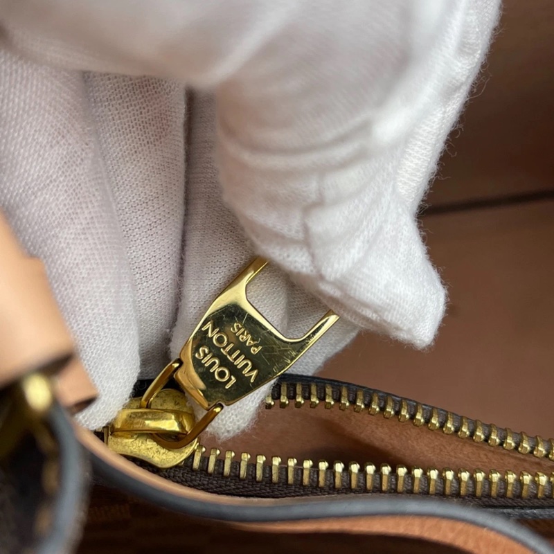 Lv 路易威登 NéoNoé 粉紅色襯裡 Damier 水桶包 棕色帆布-13