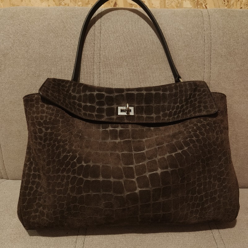 巴黎世家 balenciaga 2025新款 中號 Rodeo Handbag Medium in Dark Brown-0