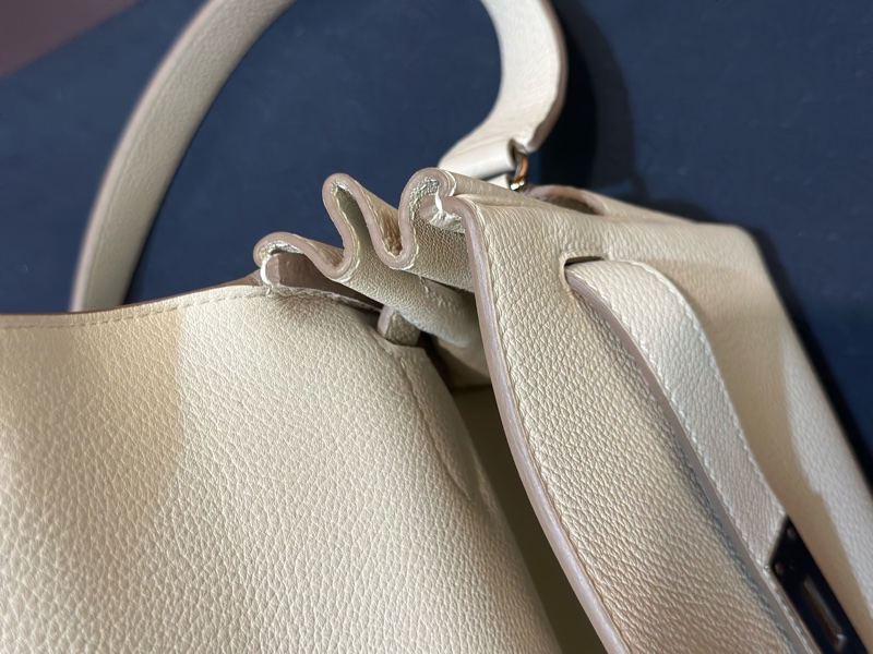 全新HERMES 愛馬仕 奶昔白K刻郵差包 中性款 KELLY MESSENGER PM TOGO皮-14
