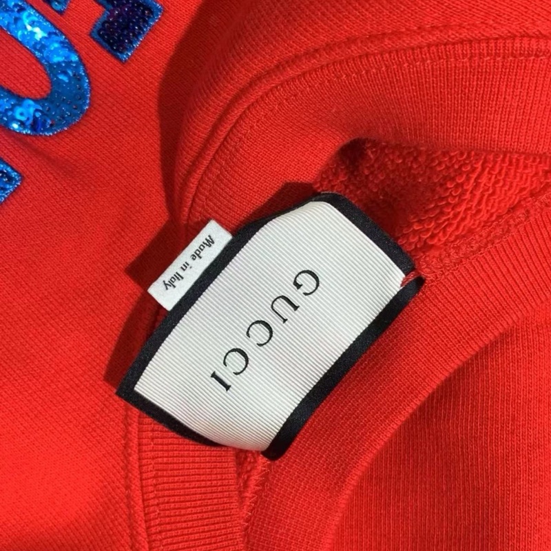 gucci 連帽蜜蜂pa長款衣服,長袖,紅色-4