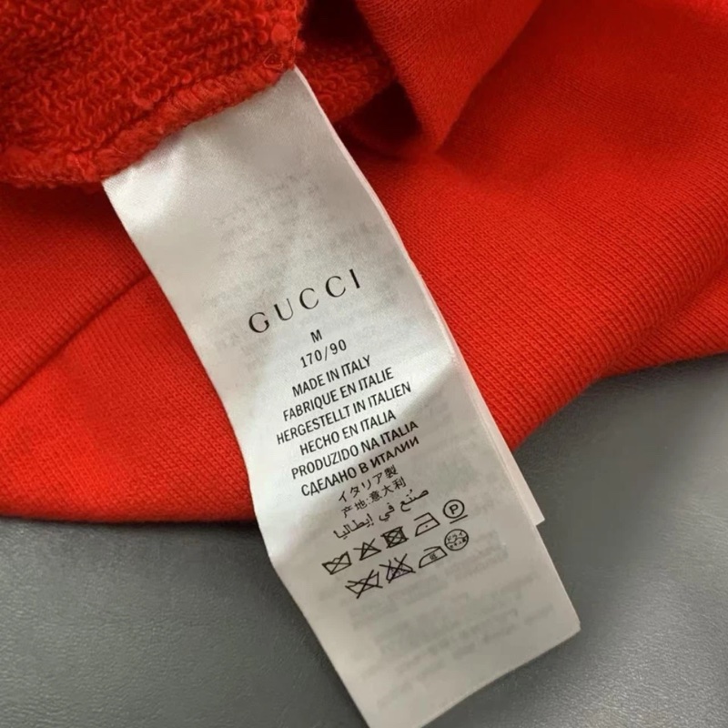 gucci 連帽蜜蜂pa長款衣服,長袖,紅色-5