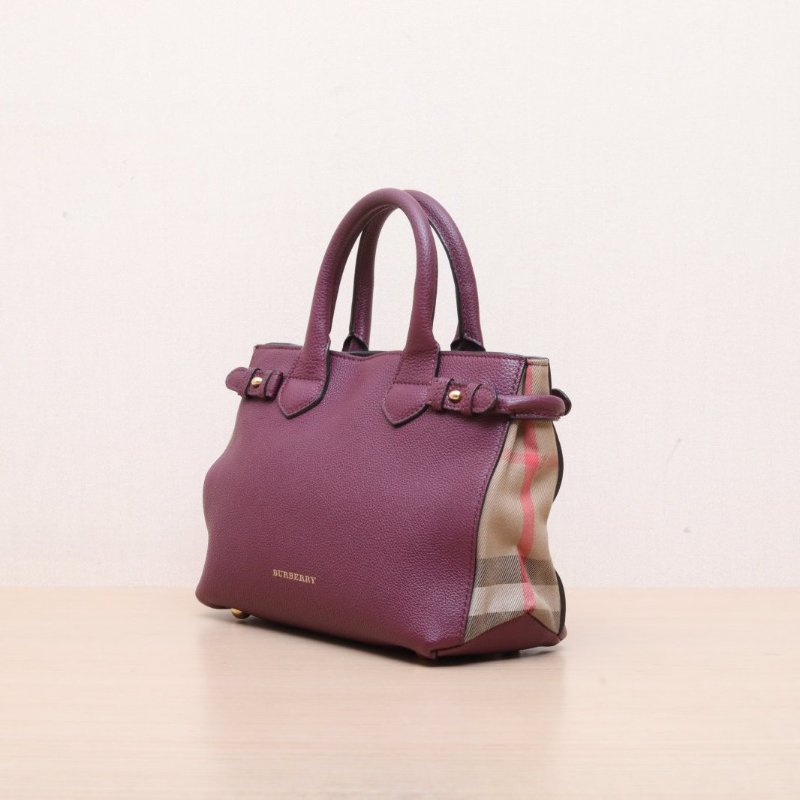 Burberry TheBanner班納小號紫色牛皮肩背包-3
