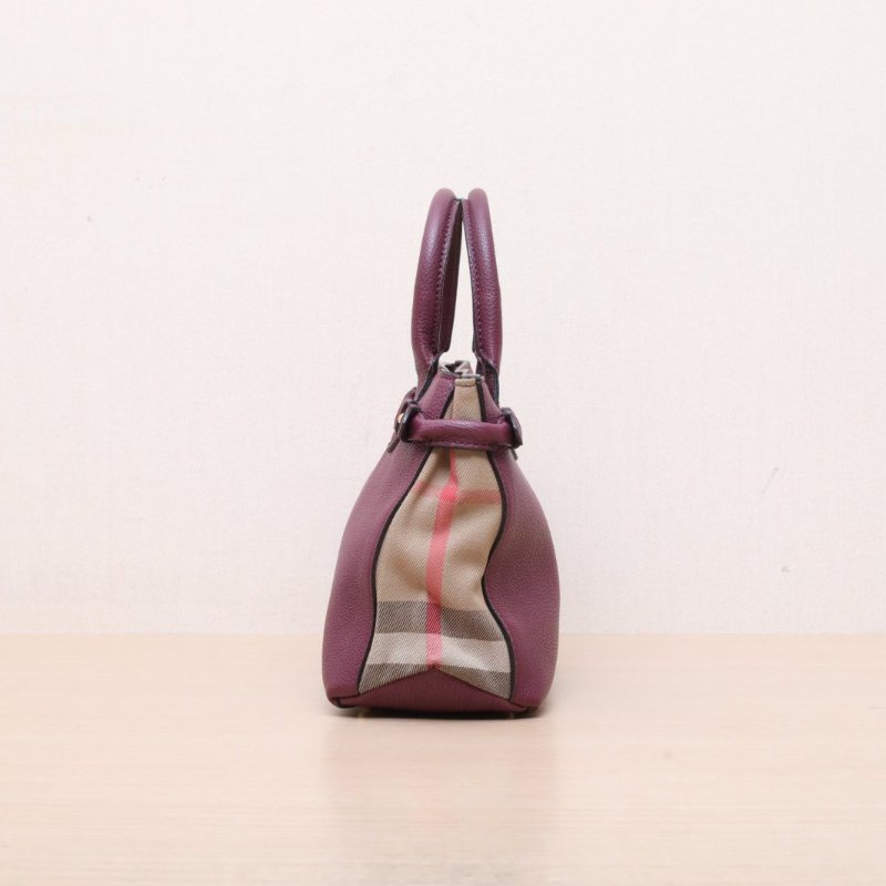 Burberry TheBanner班納小號紫色牛皮肩背包-4