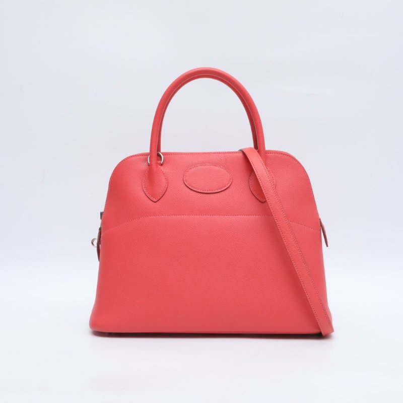 HERMES Bolide保齡球包31T5齋普爾粉Epsom皮框P銀扣肩背包-1