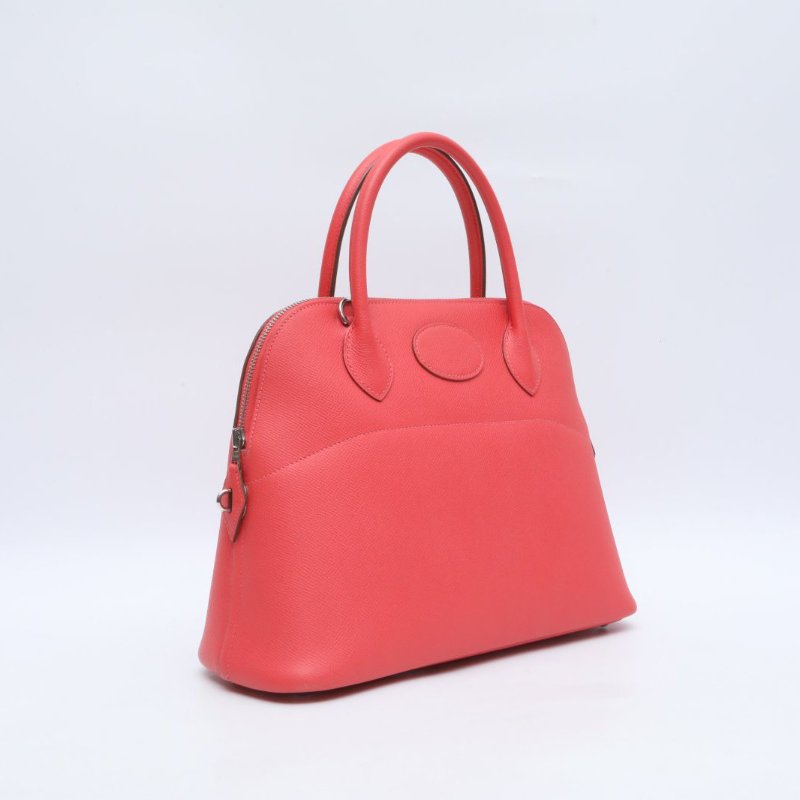 HERMES Bolide保齡球包31T5齋普爾粉Epsom皮框P銀扣肩背包-3