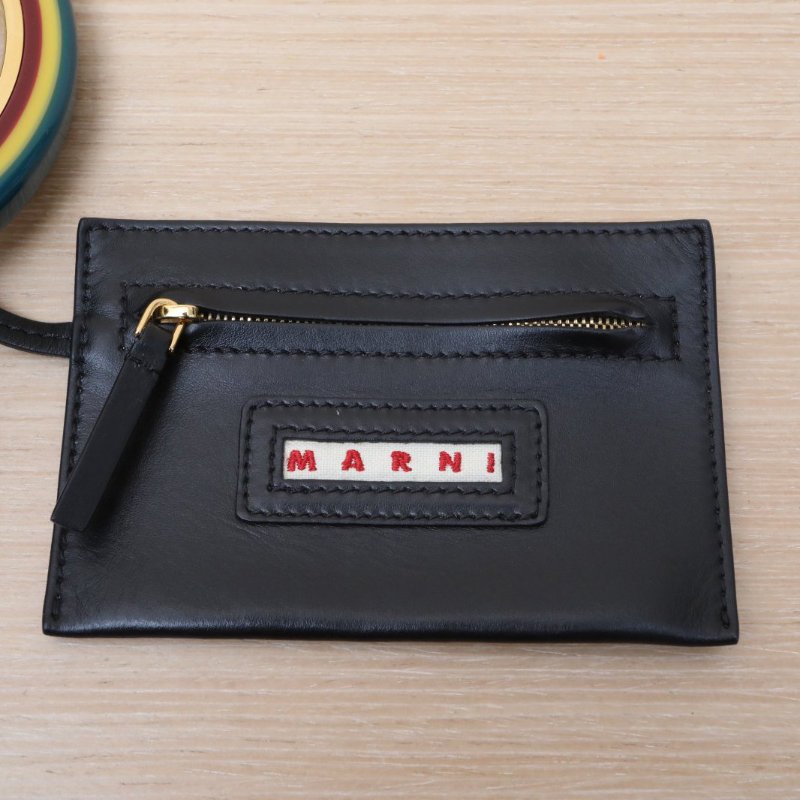 MARNI 金屬手柄水桶包黑色牛皮肩背包-3