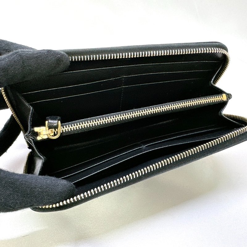 PRADA SAFFIANO 八卡皮革拉鍊長夾-6