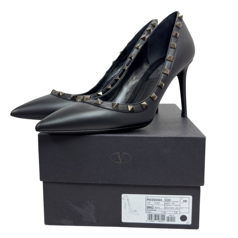 VALENTINO GARAVANI Noir Rockstud黑色 高跟鞋 85mm-1