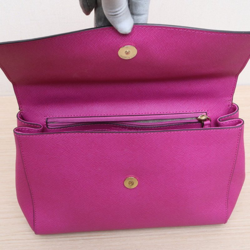 MICHAEL KORS 玫紅牛皮單肩包肩背包-4