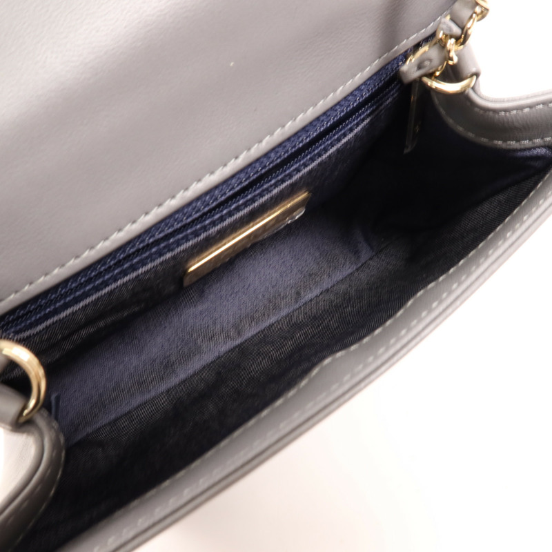 CHANEL 羊皮皮革CC Mania Flap金扣鏈帶肩背袋-9