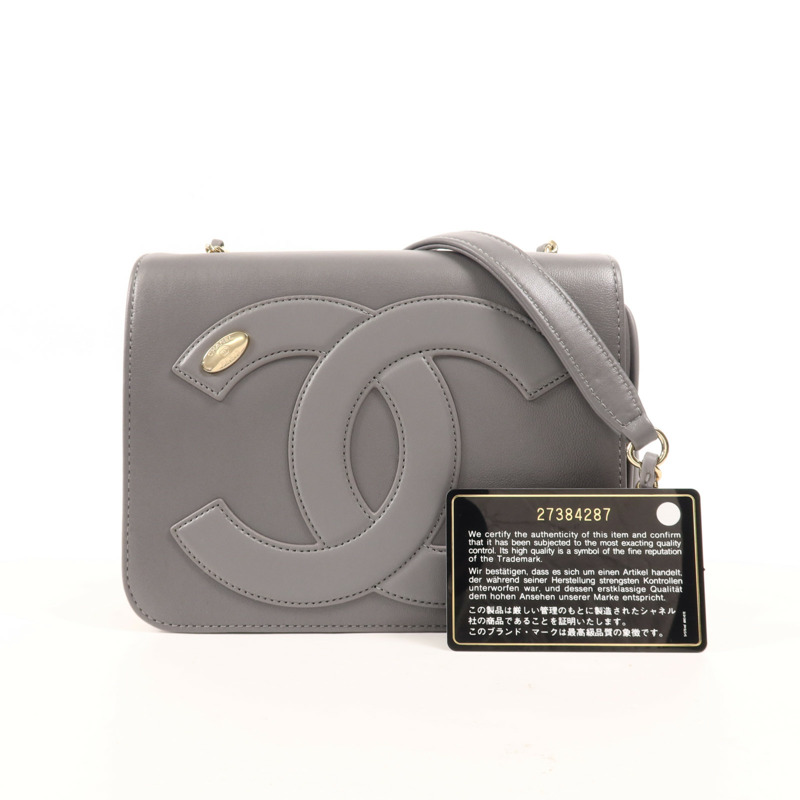 CHANEL 羊皮皮革CC Mania Flap金扣鏈帶肩背袋-13