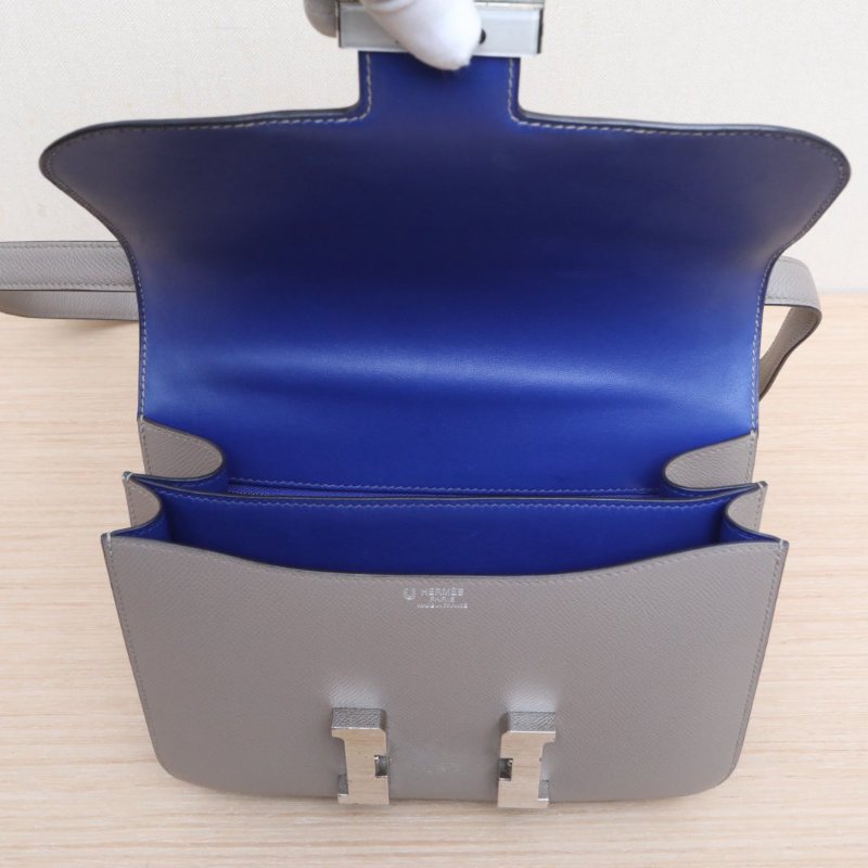 HERMES Constance康康24M8銀河灰Epsom皮C刻銀扣肩背包-2