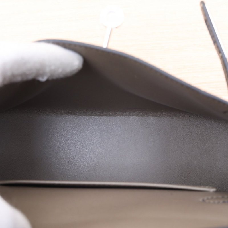 HERMES MiniKelly二代1989黑色Chevre山羊皮W刻銀扣肩背包-4