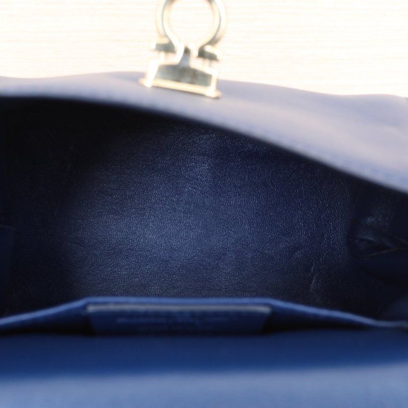 Salvatore Ferragamo 藍色牛皮Sofiamini手提斜挎包肩背包-3