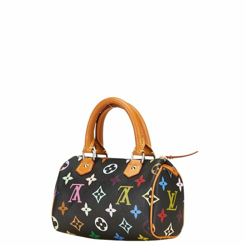 Louis Vuitton Monogram Multicolore Mini Speedy 手提包 M92644 Noir 黑色 皮革 女款 LOUIS VUITTON-1