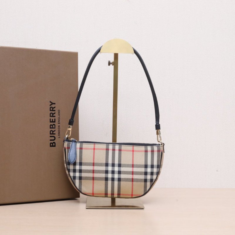 Burberry 格子帆布新款戰馬格紋半圓單肩包肩背包-0