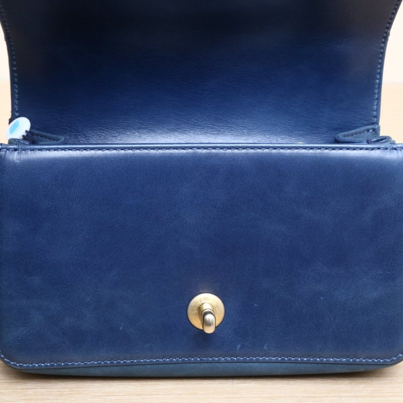 CHANEL 大都會風琴包小號20藍色牛皮26開金扣鏈條手柄肩背包-2