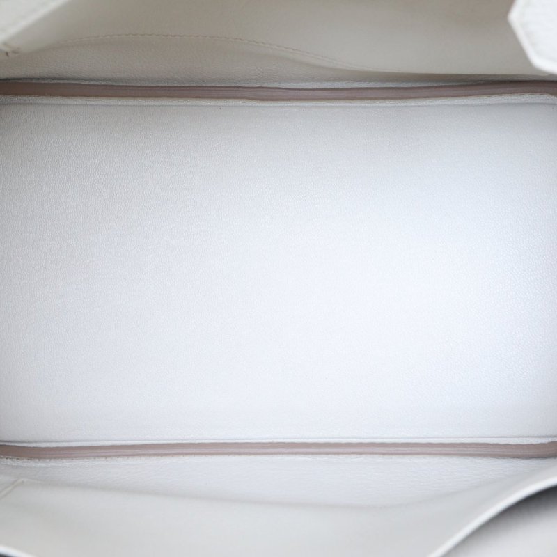 HERMES Birkin308L冰川白Togo皮C刻銀扣肩背包-2