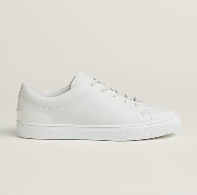 Hermes 男裝 全皮白色休閒運動鞋-2