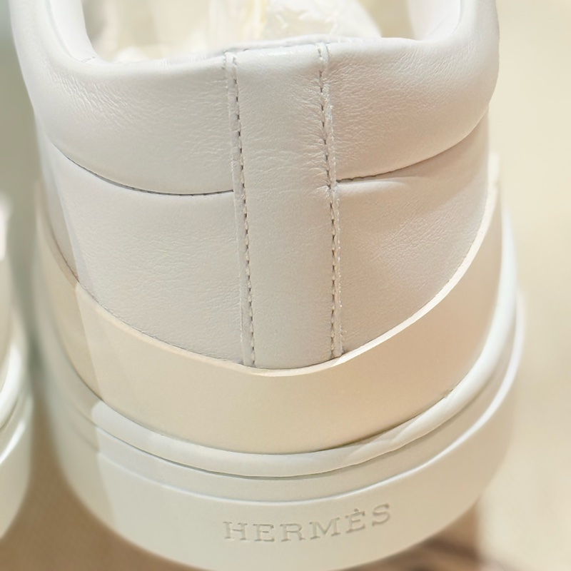 Hermes 男裝 全皮白色休閒運動鞋-8