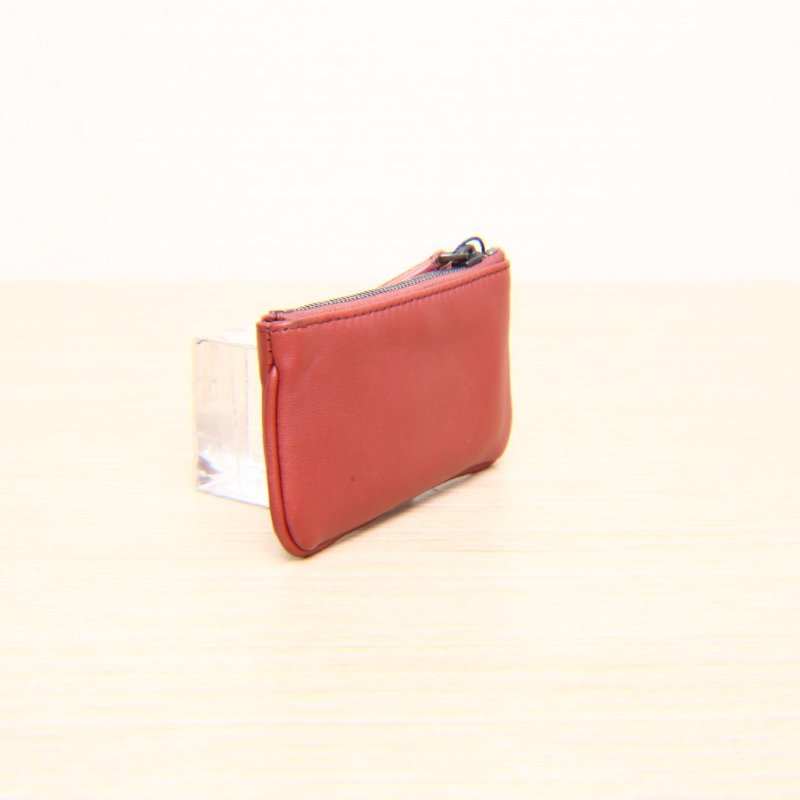 BOTTEGA VENETA 紅色牛皮零錢包花卉款肩背包-4