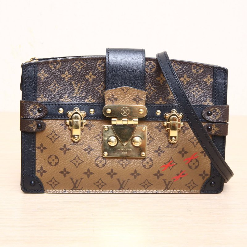 LOUIS VUITTON TrunkClutch軟盒子包拼色PVC晶片肩背包-1