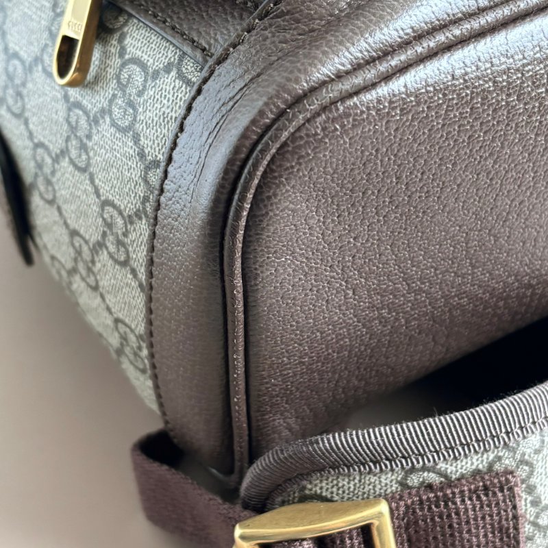 ::GUCCI:: Ophidia GG 金屬LOGO經典綠紅綠織帶滿版印花後背包-9