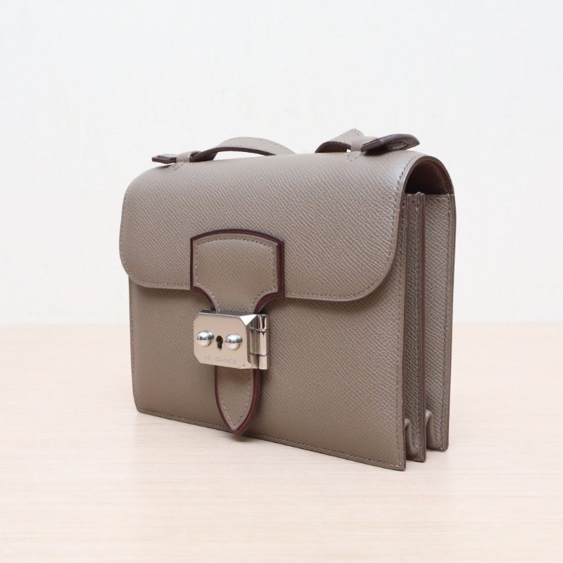 HERMES 18大象灰Epsom皮框O銀扣illicon伊利亞康肩背包-4