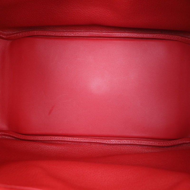 HERMES Lindy3054中國紅TC皮X刻銀扣肩背包-3