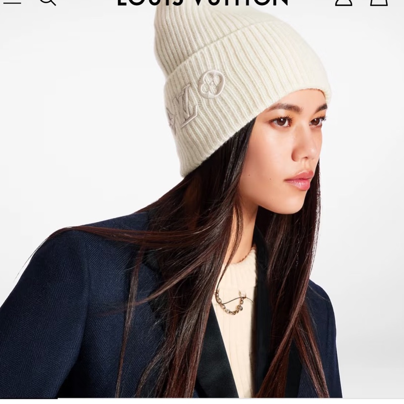 LV 黑色刺繡經典毛帽 全新盒裝⭐️ 質感保暖好好看-4