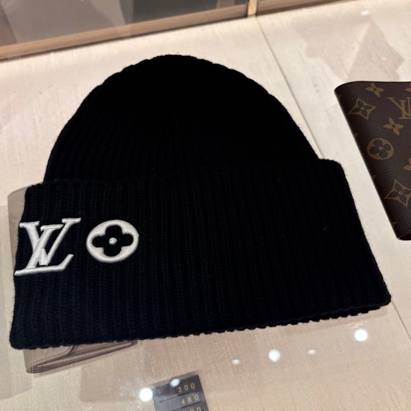 LV 黑色刺繡經典毛帽 全新盒裝⭐️ 質感保暖好好看-6