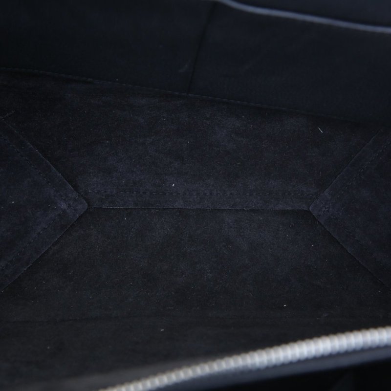 CELINE 黑色牛皮Trifold蝙蝠手提包大號肩背包-2