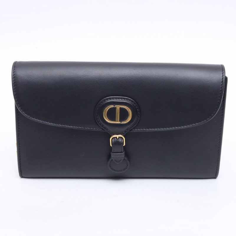DIOR 黑色牛皮金扣Dior迪奧BobbyEast-west全皮可拆卸鏈條肩帶二合一獨立卡包手拿單肩斜挎包尺寸：21.5**12*4肩背包-4