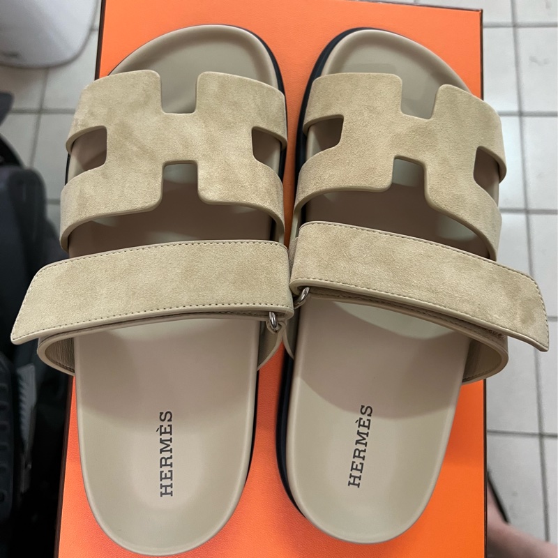 愛馬仕麂皮二舅鞋-0