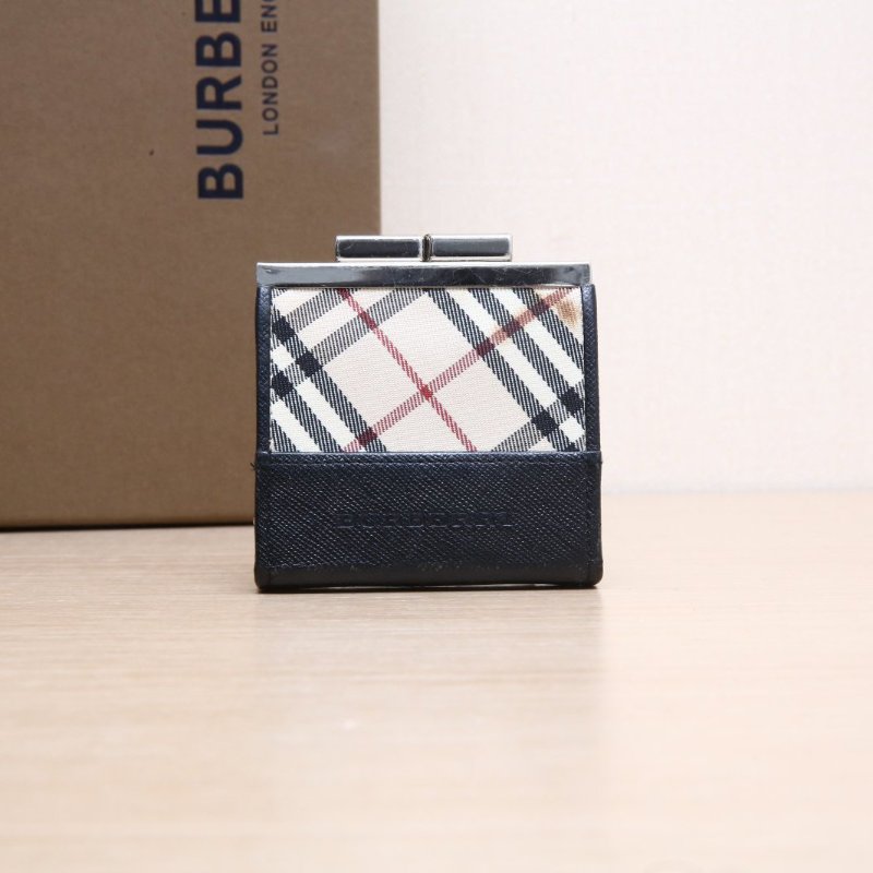Burberry 格子牛皮零錢包肩背包-0