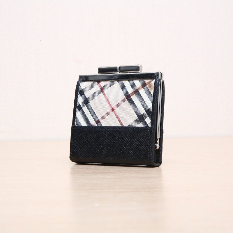 Burberry 格子牛皮零錢包肩背包-2