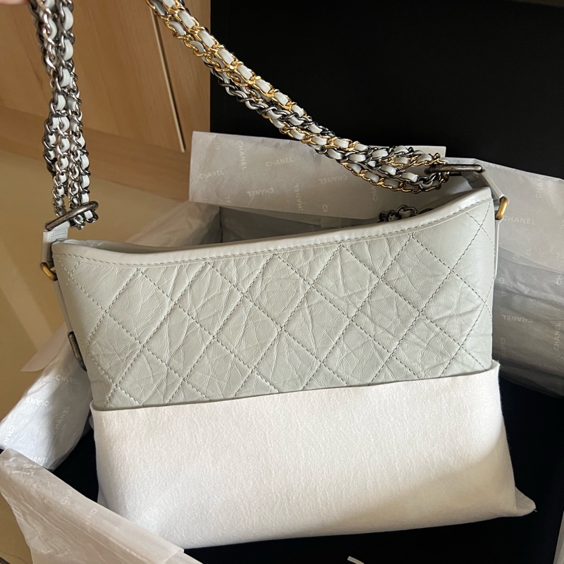 Chanel 23P 超美灰藍流浪包 新中號-9