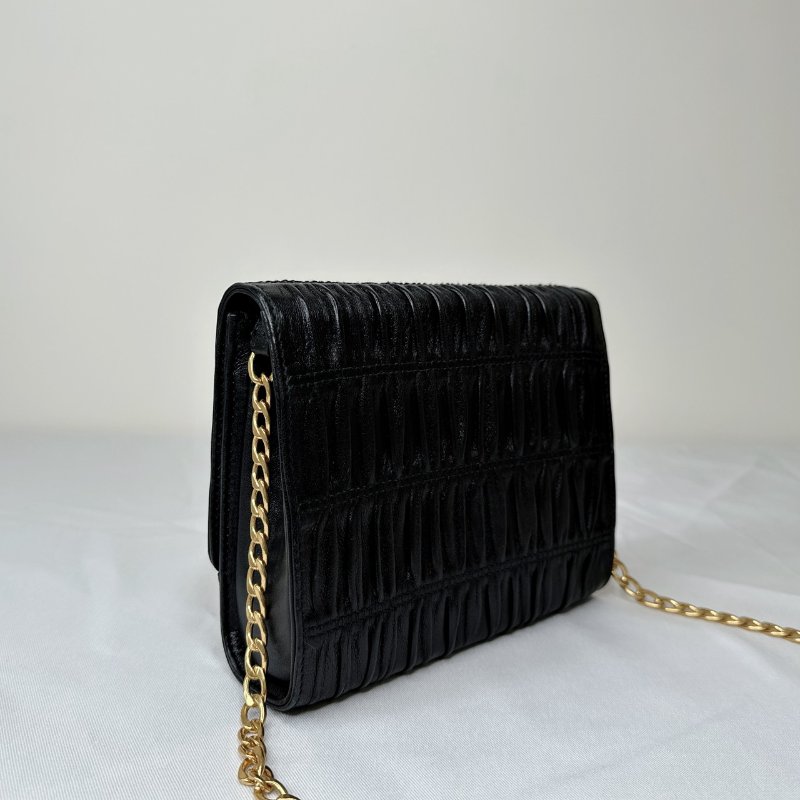 PRADA 抓皺NAPPA皮鏈條包-5