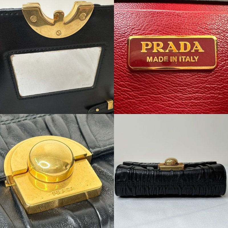 PRADA 抓皺NAPPA皮鏈條包-8