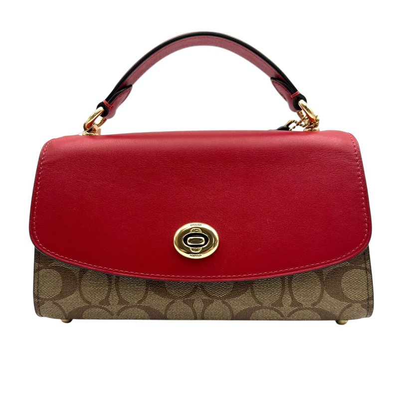 【美收精品】coach 老花紅肩帶肩背包 B-908【隔月月中將轉賣至日本 上架期限30天】-0