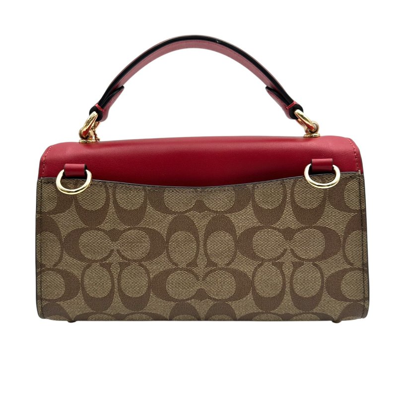 【美收精品】coach 老花紅肩帶肩背包 B-908【隔月月中將轉賣至日本 上架期限30天】-1