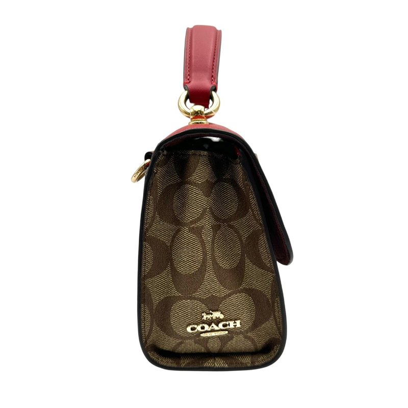 【美收精品】coach 老花紅肩帶肩背包 B-908【隔月月中將轉賣至日本 上架期限30天】-3