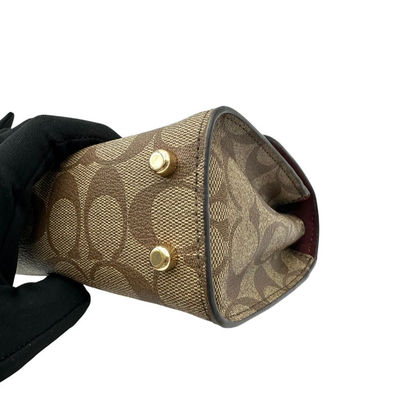 【美收精品】coach 老花紅肩帶肩背包 B-908【隔月月中將轉賣至日本 上架期限30天】-5