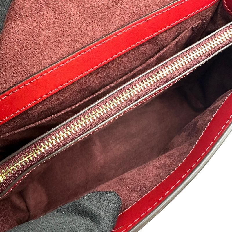 【美收精品】coach 老花紅肩帶肩背包 B-908【隔月月中將轉賣至日本 上架期限30天】-9