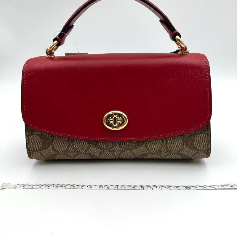 【美收精品】coach 老花紅肩帶肩背包 B-908【隔月月中將轉賣至日本 上架期限30天】-16