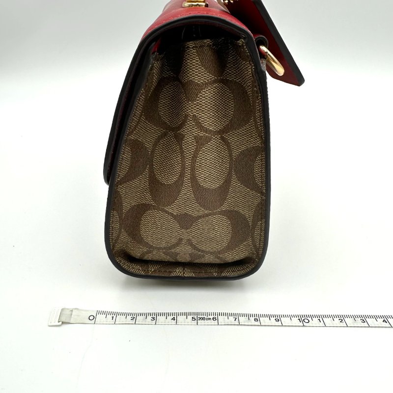 【美收精品】coach 老花紅肩帶肩背包 B-908【隔月月中將轉賣至日本 上架期限30天】-18