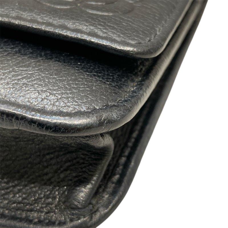 CHANEL 香奈兒 COCO 山茶花 WOC 皮革銀鍊 側背包 黑色-10