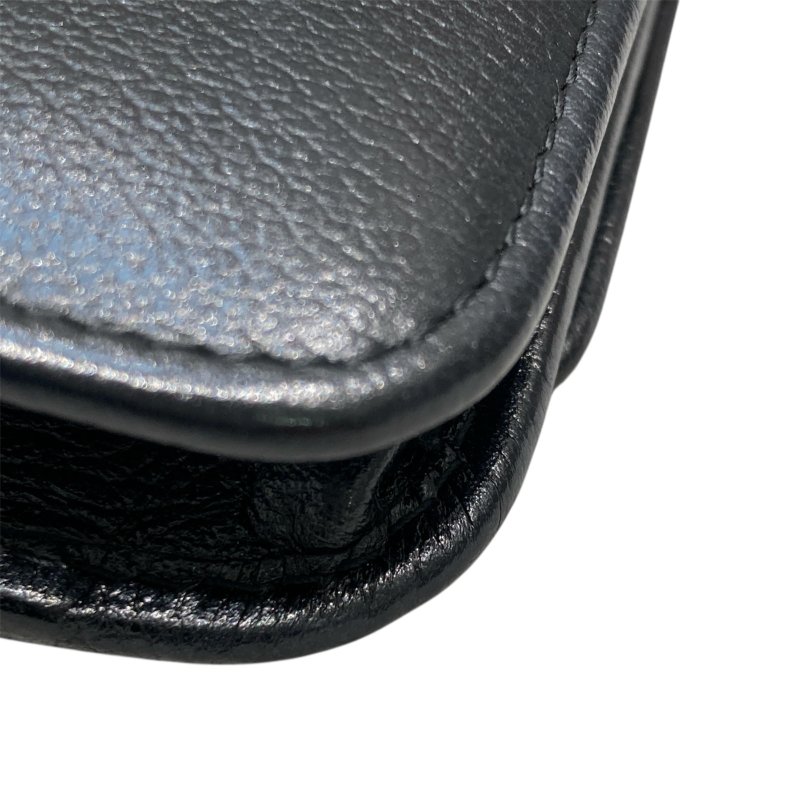 CHANEL 香奈兒 COCO 山茶花 WOC 皮革銀鍊 側背包 黑色-12